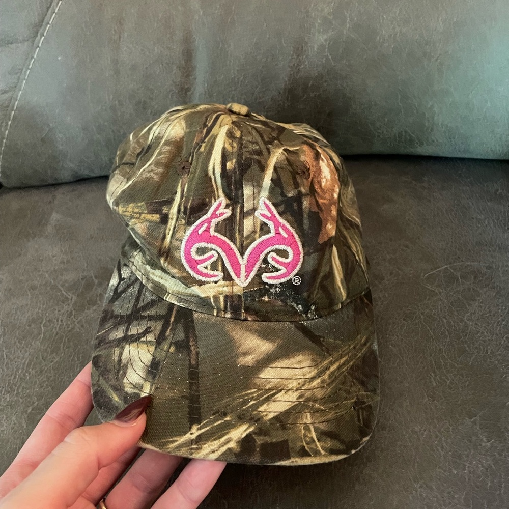 Kids Camouflage Cap with Pink Logo